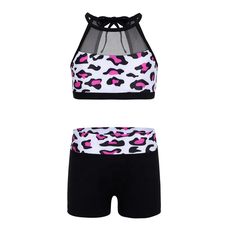 
Kids Girls Dance Wear costume Sets children Ballet Tank Top+Bottoms suit Gymnastics Workout Ballet dance Activewear clothes 
