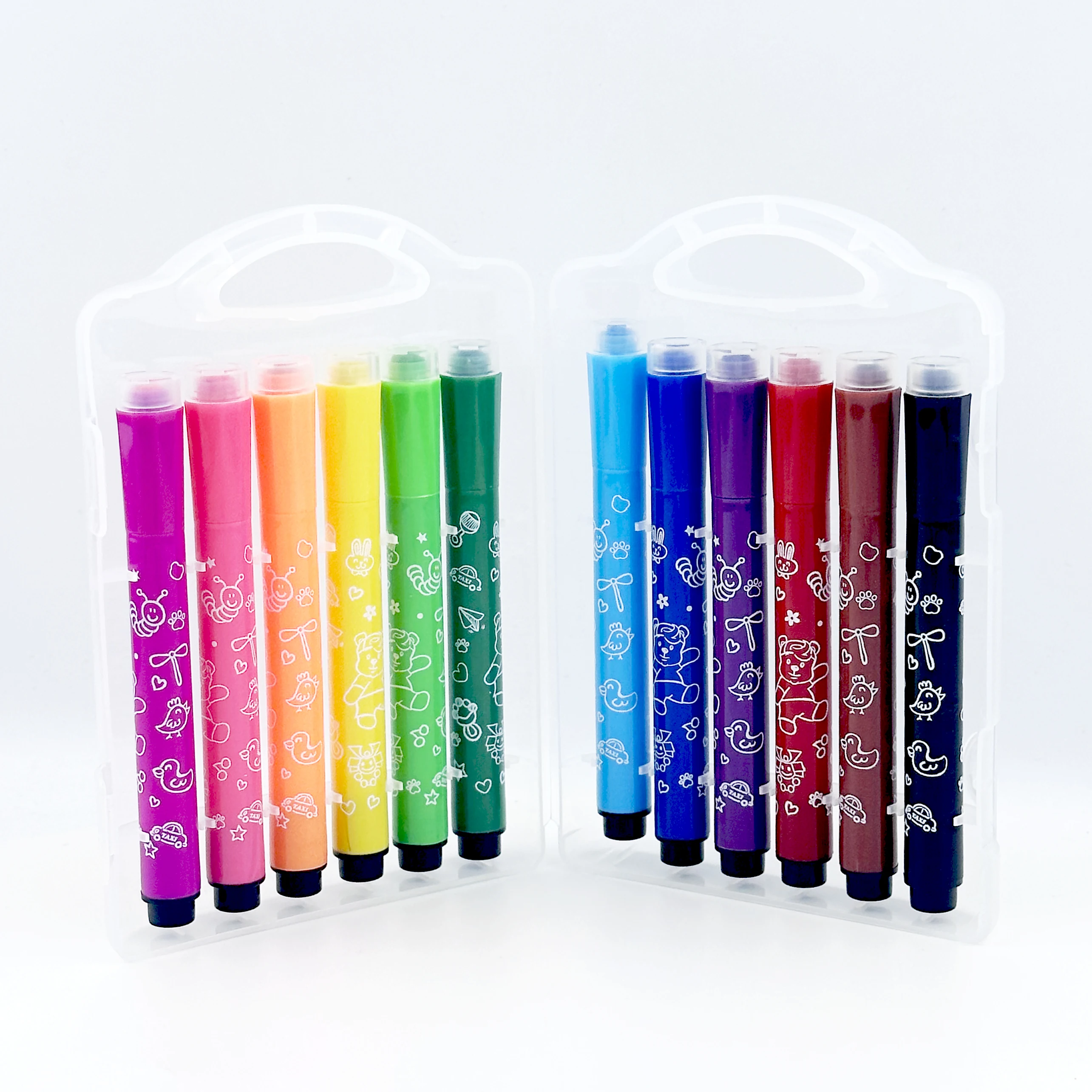 Altigen Damga Suluboya Kalemleri cocuk Boyama Seti Yikanabilir Suda cozunur Boya Fircasi