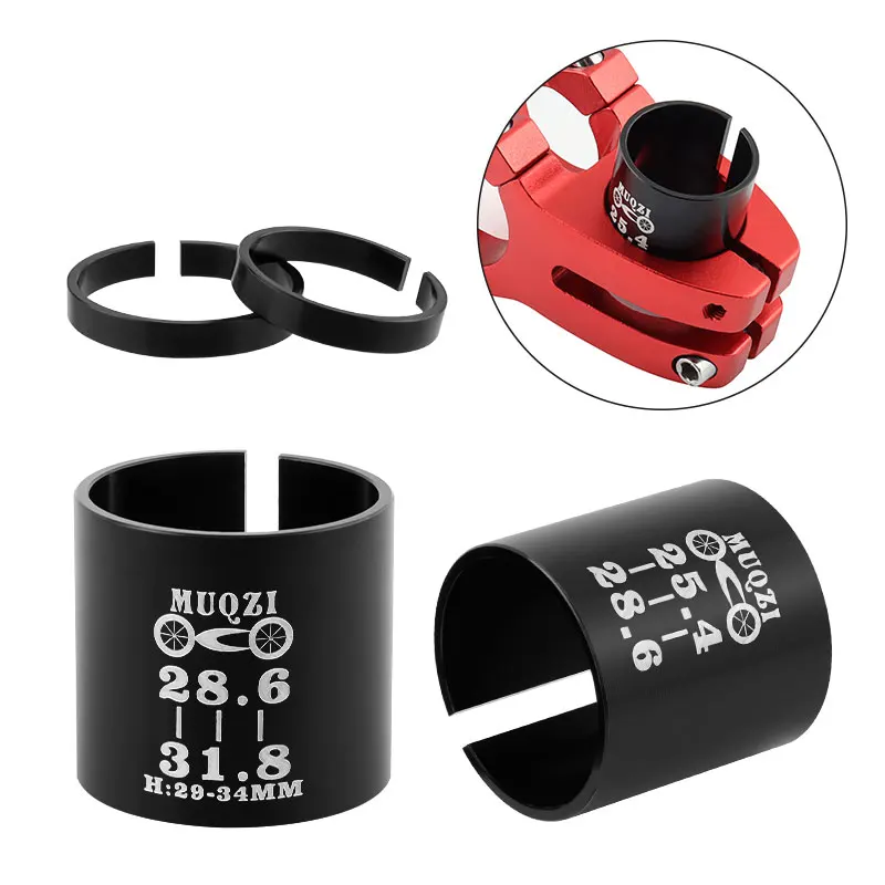 MUQZI Bike Fork Adapter 28.6/31.8mm Conversion Sleeve Aluminum Alloy Stem Reducer for Mountain Road Fixed Gear Bicycle