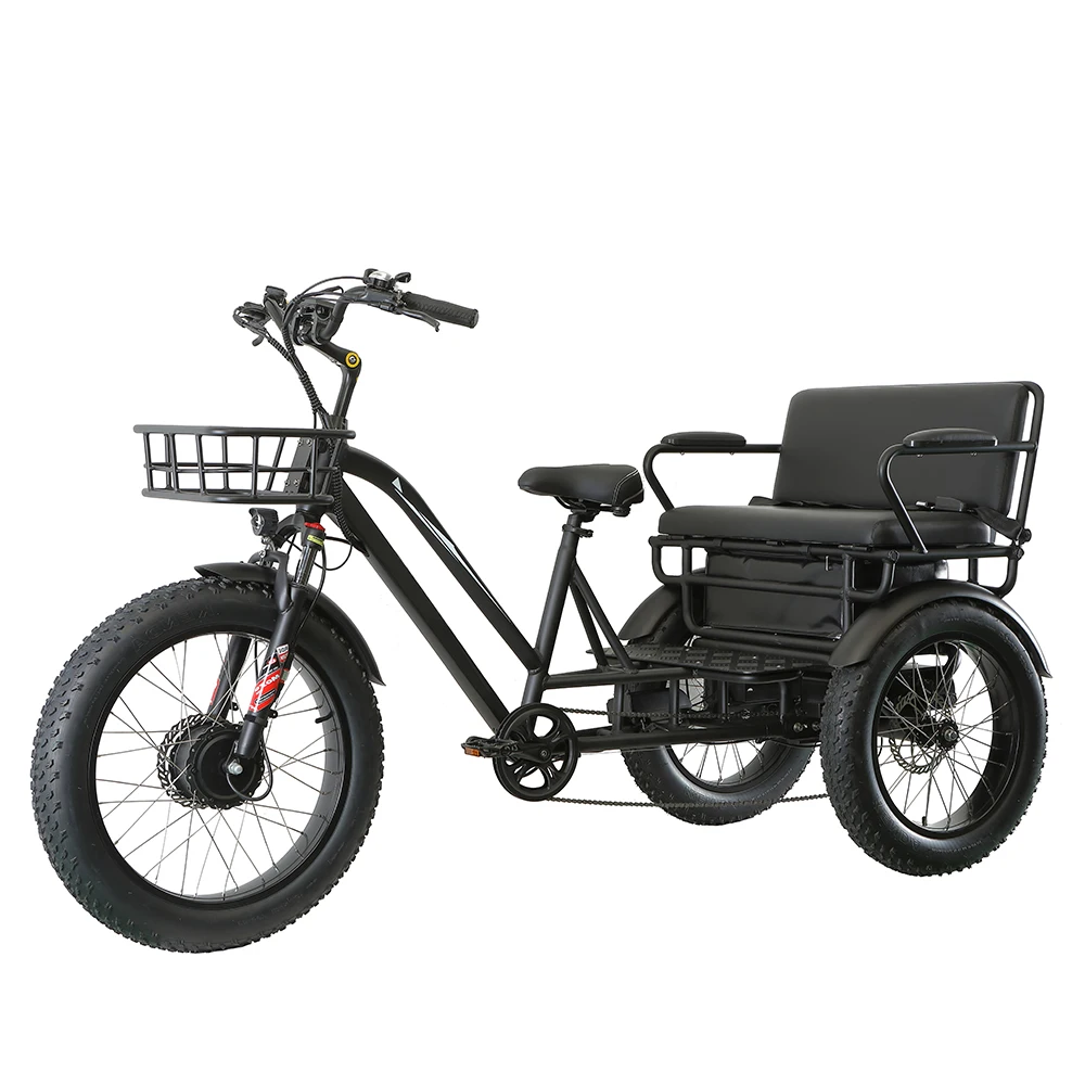 Wholesaler Adults 750w/500w Bafang Fat Tire Cargo Electric Chinese 3 Wheel Electric Bicycle