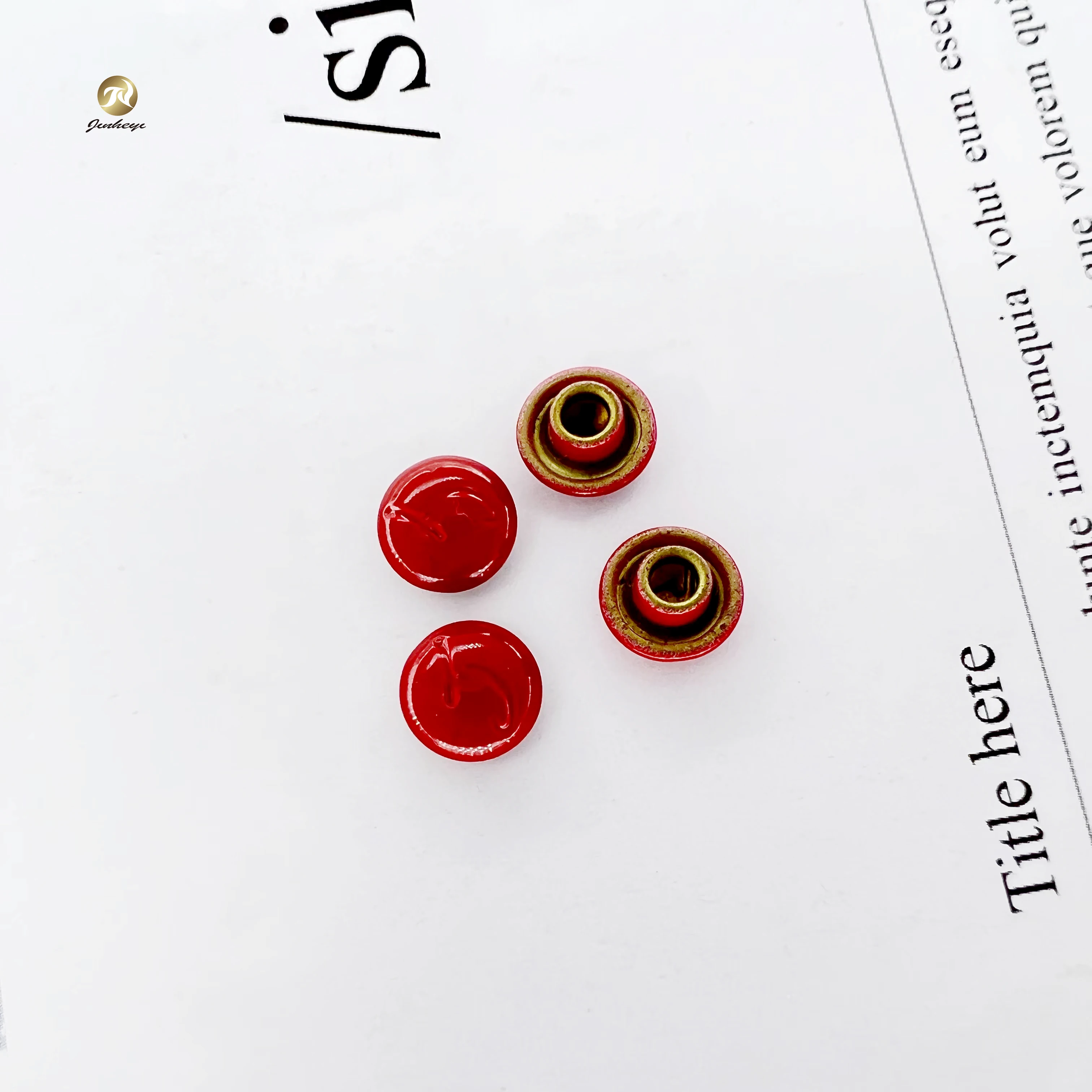 8 Mm Customized Fashion Brass Jeans Rivet Shiny Red Color Decorate Stud Metal Garment Rivet