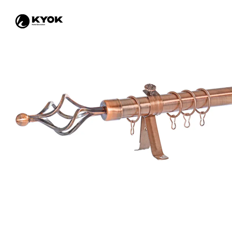 KYOK hot sales iron curtain rods and accessories telescopic curtain pipes adjustable curtain poles for home
