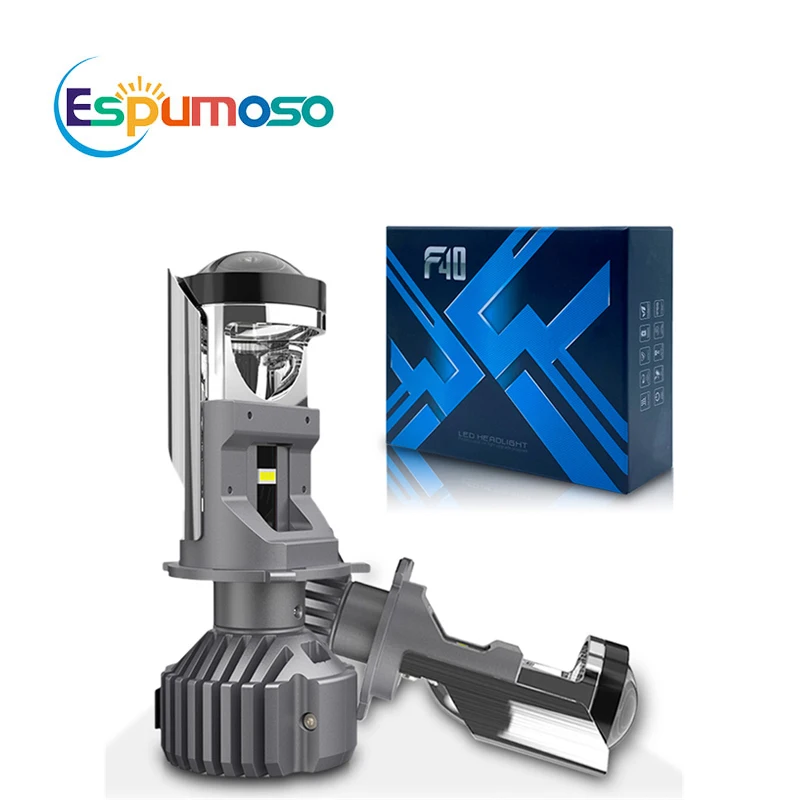 High Power F40 Headlight H4 LED Projector Mini Lens Kit Bulbs Beam 6500K Car Lamp High/low Beam Laser Light Waterproof Ip68