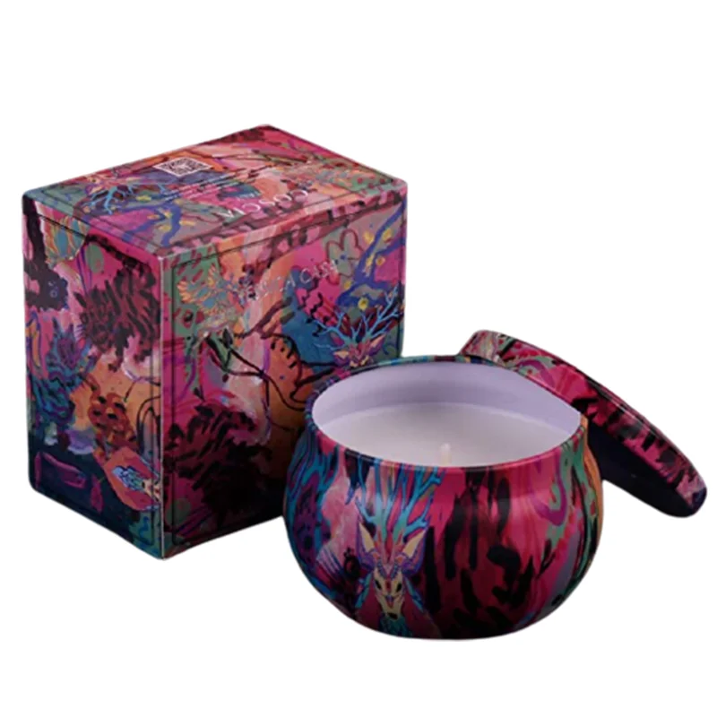 Home Decor Tin Jar Candle Gift Set 100% Soy Wax candle Portable Travel Tin scented candle