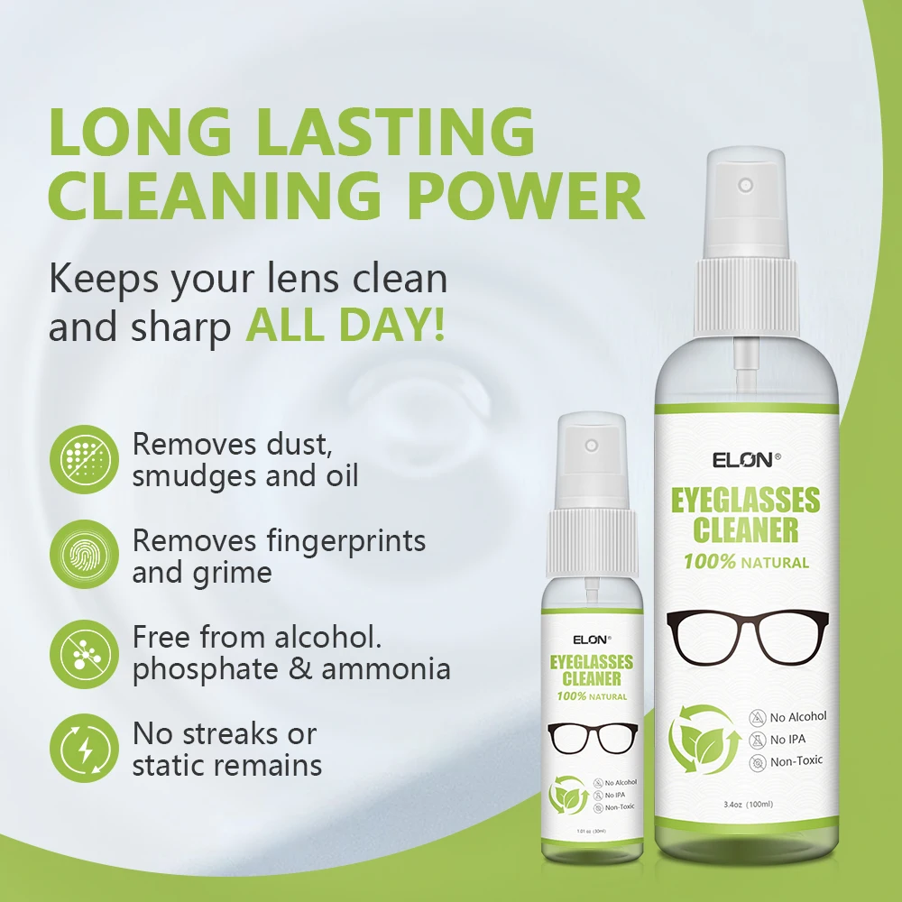Natural eyes eyeglass cleaner lens cleaner solution eyeglass lens cleaner with Microfiber cloth and screwdriver