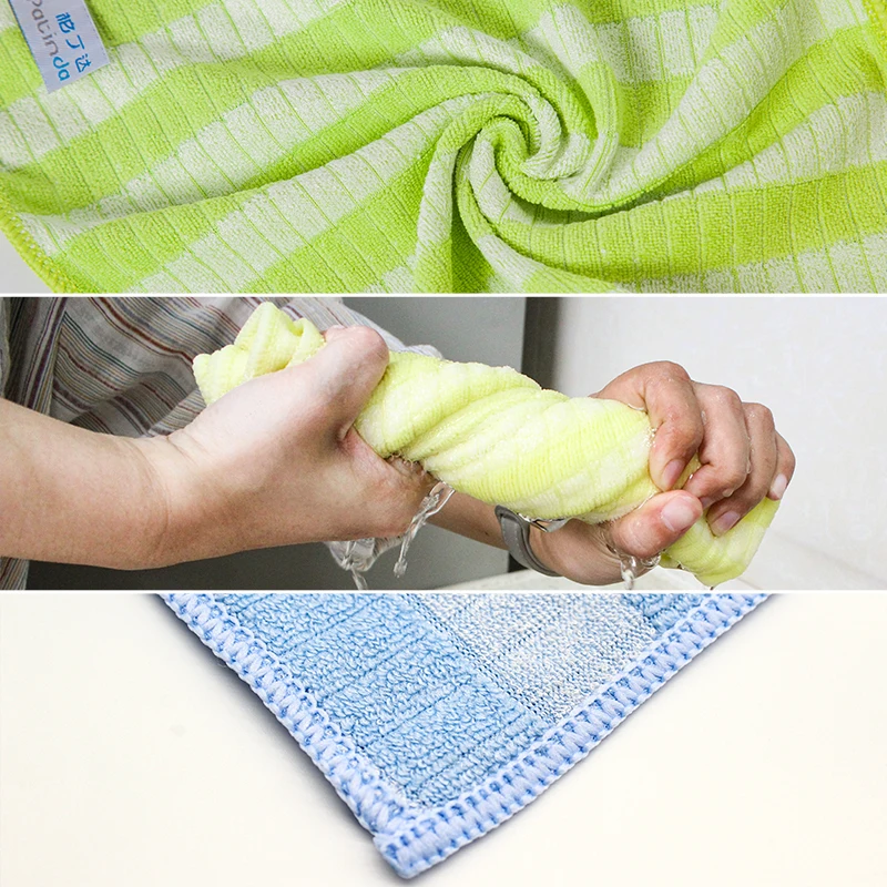 Factory Wholesale kitchen cleaning towel tea dish cloth Absorbent bamboo fiber cleaning cloths microfiber cleaning cloth