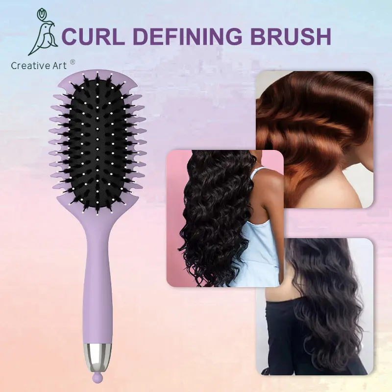 Curly Hair Brush Defining Curl Brush Reduce Hair Pulling And Curl Separatio Hair Styling Tools with Prongs