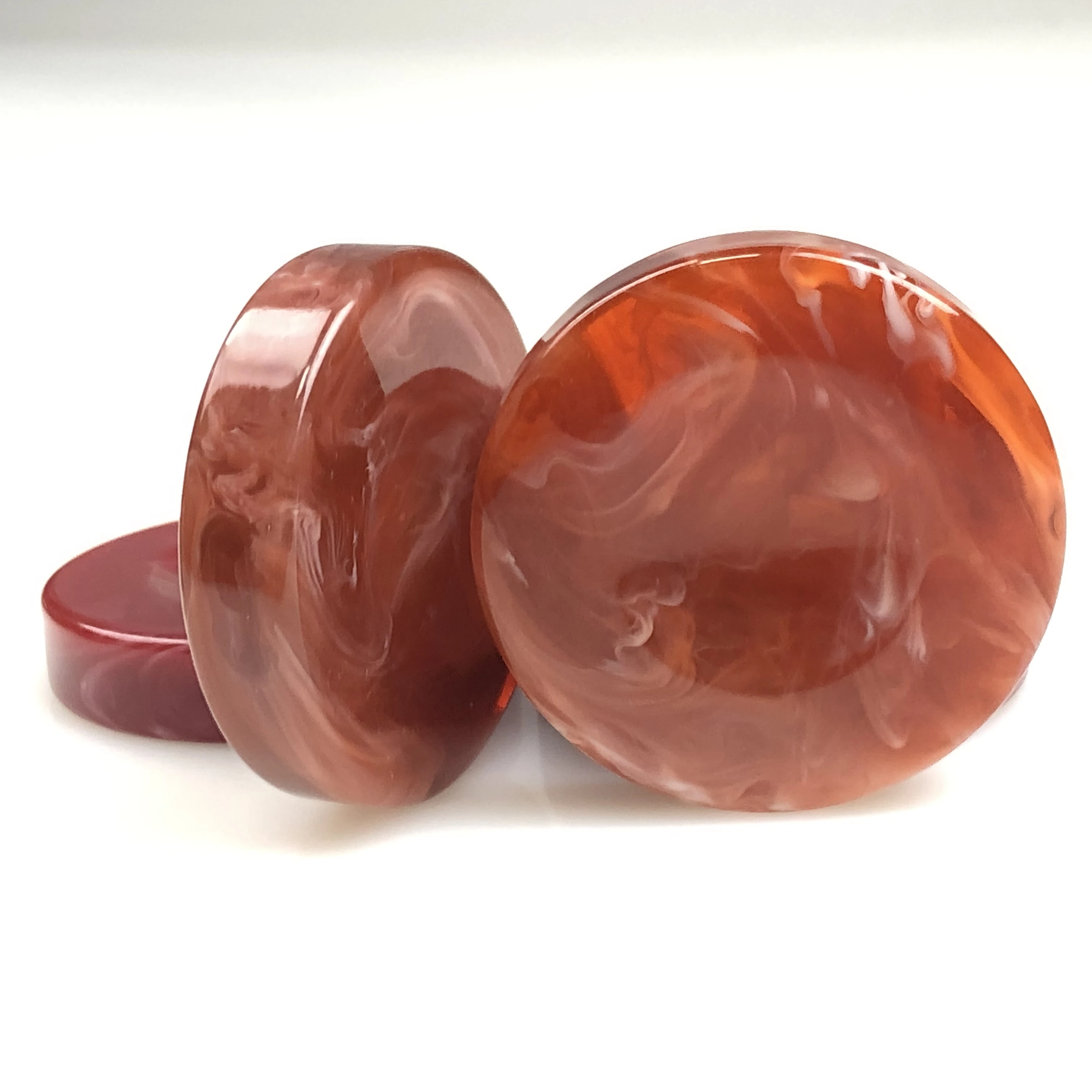 45mm resin polished red backgammon checker 10mm marbled alternative customize playing game chips for tournament Set