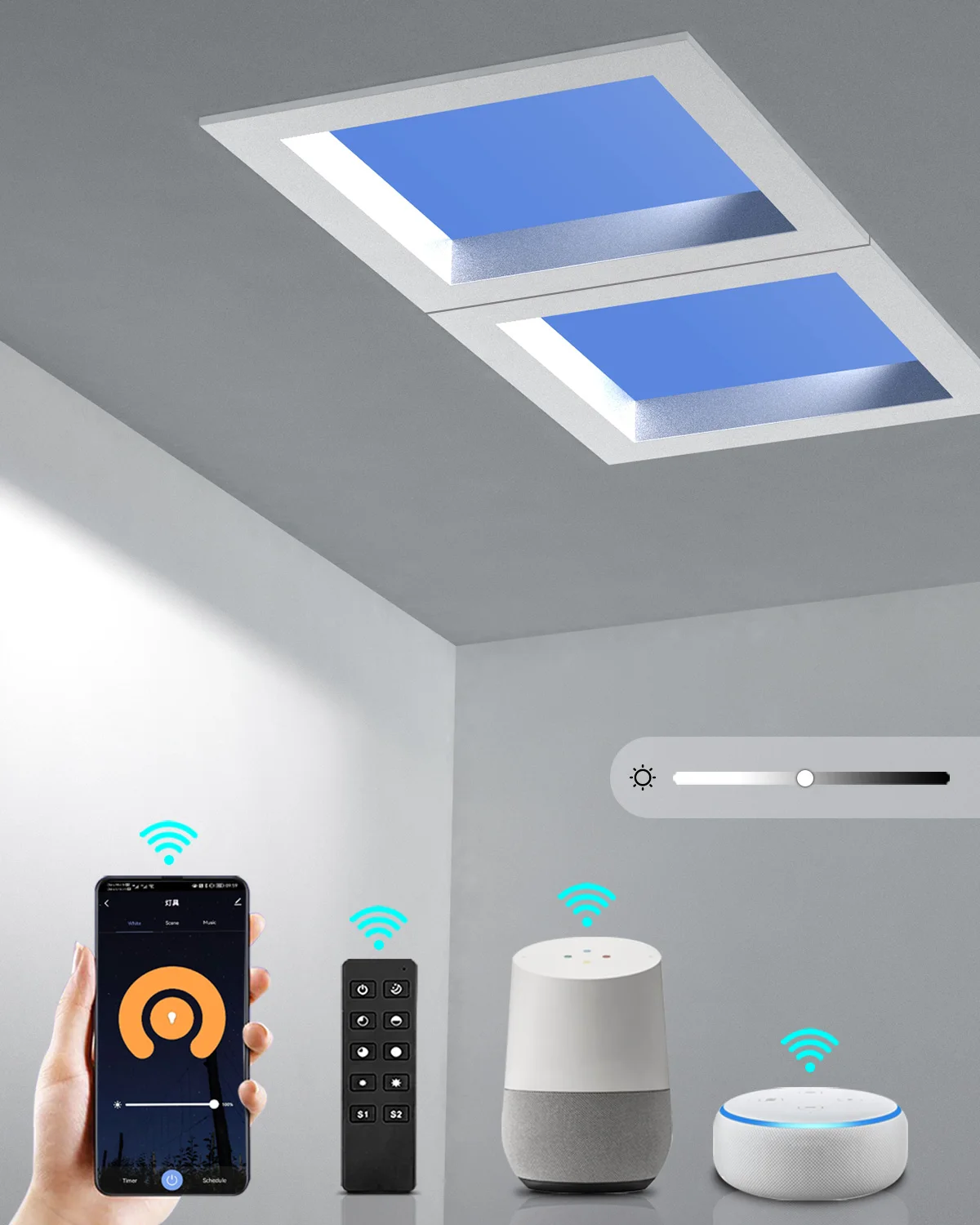 2022 Wholesale Embedded Blue Skylight for indoor  Led Ceiling Light