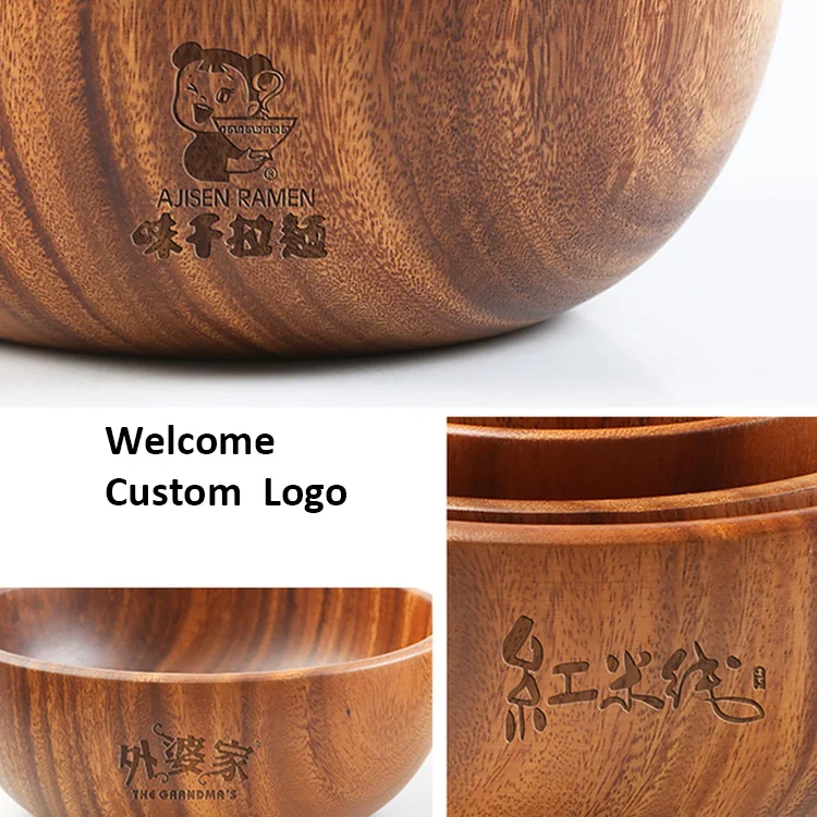 Serving Plates And Bowls Set Kitchen Acacia Bowl Wooden Natural Salad Acacia Wood Bowl For Restaurants