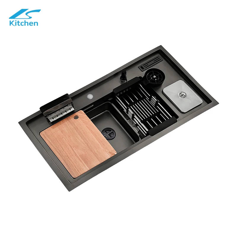 Nano Stepped Sink 304 Stainless Steel Vegetable Wash Basin High Washer Coffee Shop Wine Bar Sink Kitchen Sink
