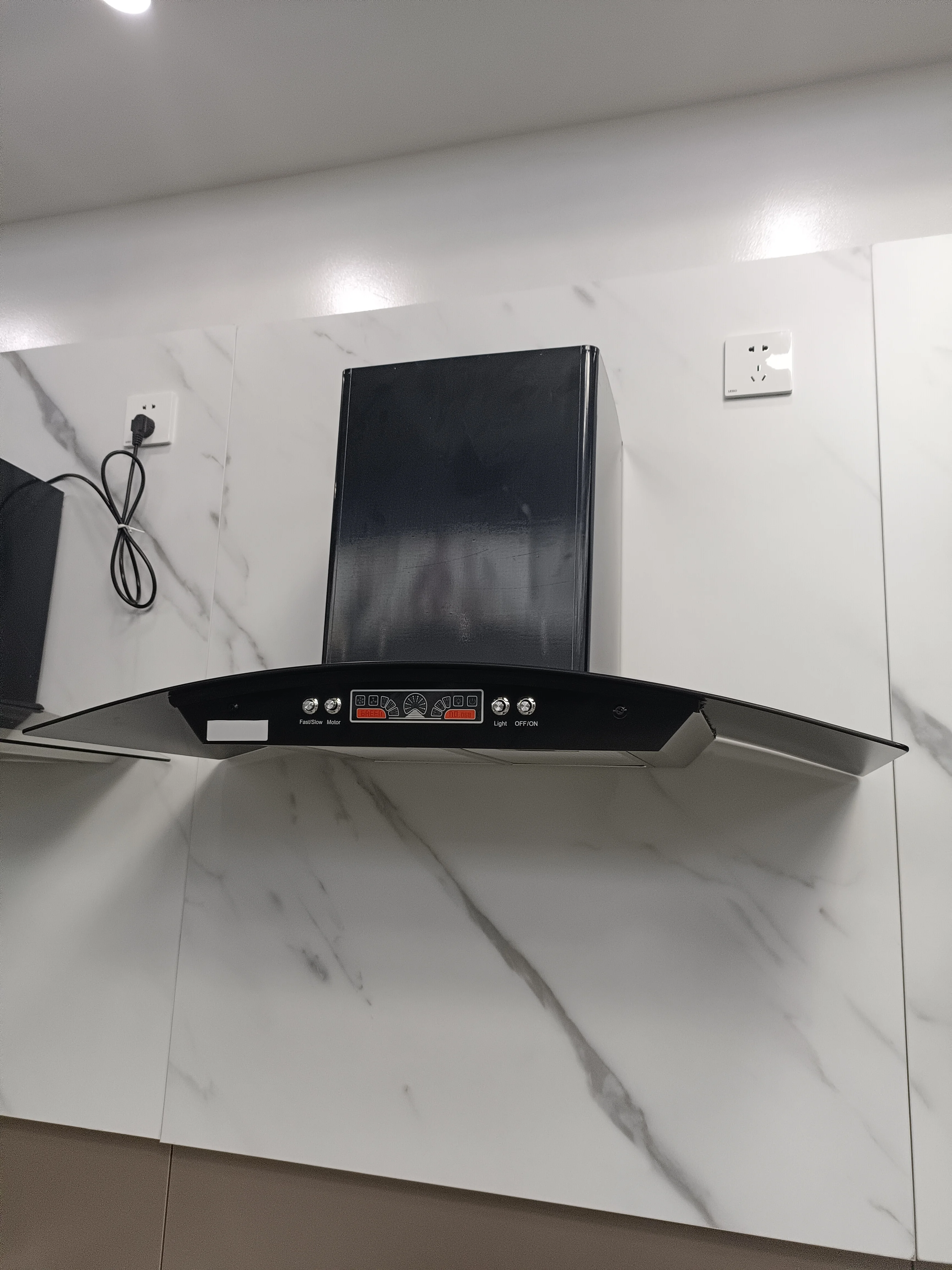 Curved Shape Modern Design Kitchen Hood Multiple Switch for you to Choose Support Logo Design Low MOQ Range Hood