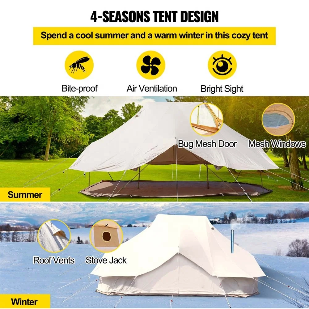 CHENEVERT Source Factory Imperial Tent Outdoor Camping Camp 3 Doors 24 Square Rain And Sun Protection And Wind Yurts