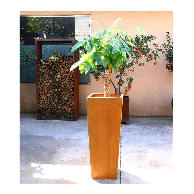 Custom Laser Cut Metal Planter  Extra Large Rectangular Planter Garden Planter Metal Pot