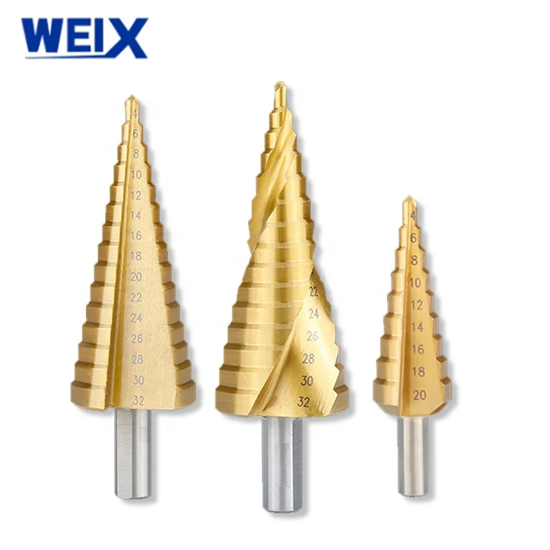 HSS Triangle Drill Pagoda Step Drill Bit Hole Cutter Opener Tools 4-32mm 4-20mm