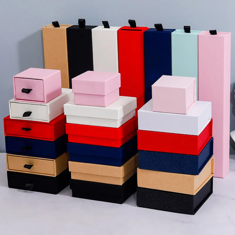 Luxury paper drawer box gift jewelry package jewellery packaging boxes jewelry ring box