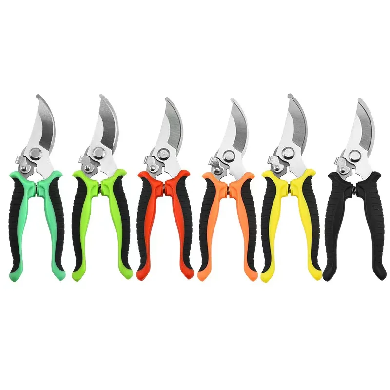 OEM Wholesale gardening scissors with sand surface anti slip aluminum alloy handle garden Pruning scissors