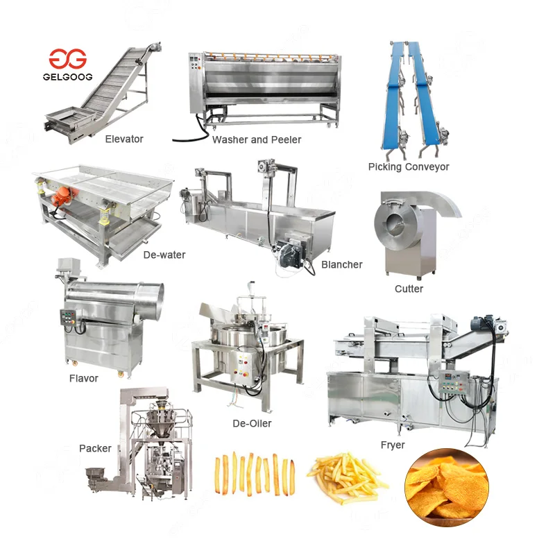 Fresh Potato Chips Finger Make Machine Making Cassava Chips Processing Plant for Potato