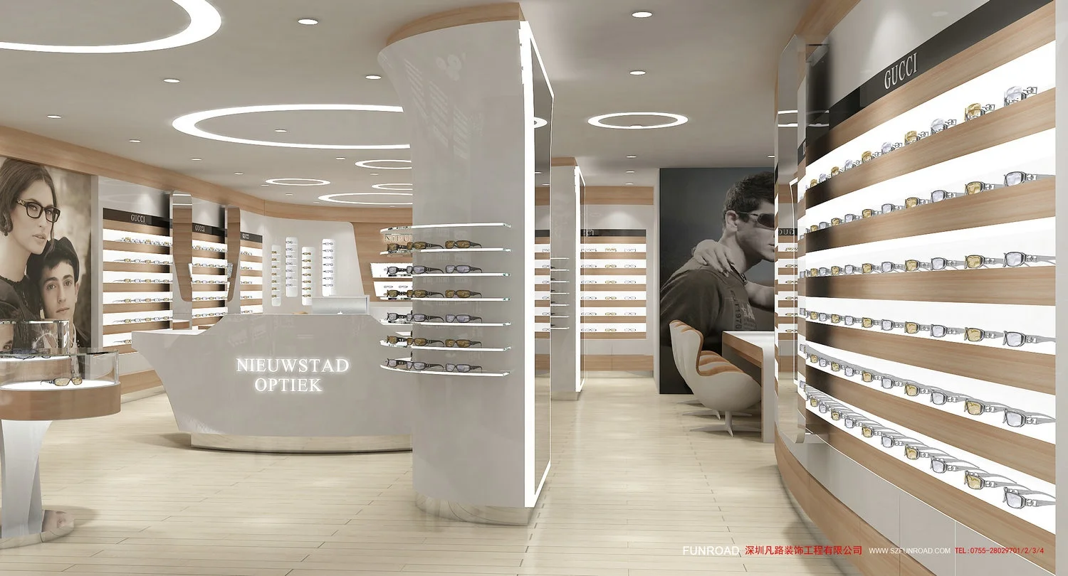 New Optical Store Concept Interior Display Furniture Retail Sunglasses Shop Display Cabinets for Sale