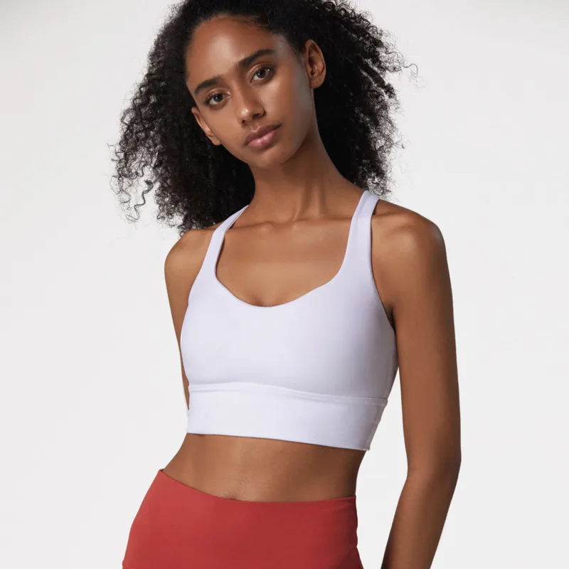 
Custom Push Up Gym Sports Yoga Fitness Bra Crop Top Quick Dry Sweat Adjustable High Impact Workout Yoga Bra 