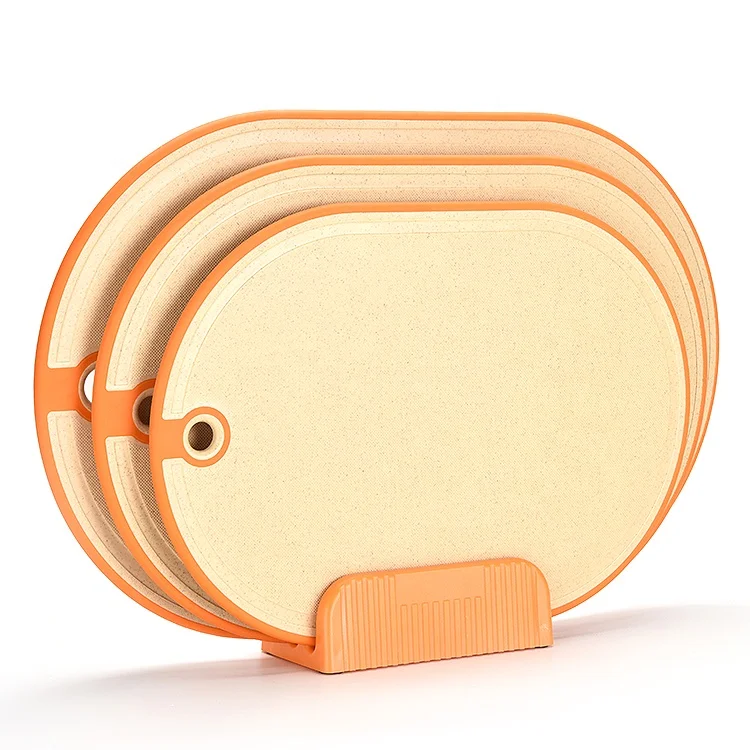 New Arrival 3 Pieces Meat Vegetables Chopping Board Kitchen Plastic Cutting Board With Stand