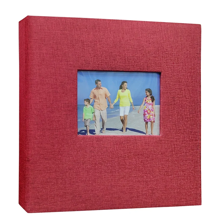 Linen cloth cover screw post bound photo album 4r 4*6 holding 600 photos 4x6 pp slip in baby photo book