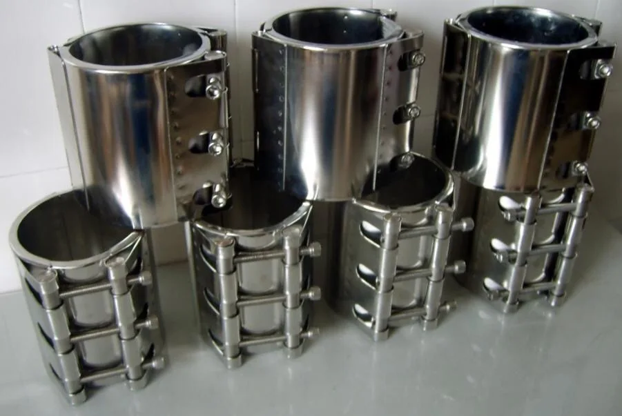 high quality stainless steel pipe sleeve repair couplings clamp for GAS,OIL,Steel,DI, CI, PE, PVC Pipe