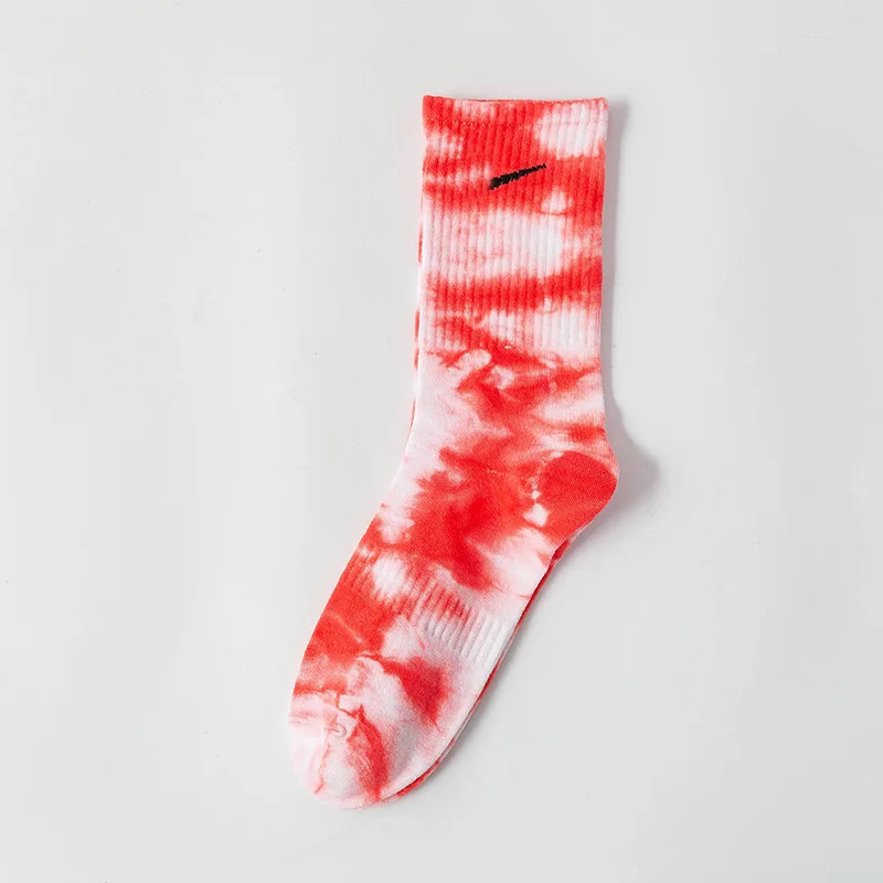 
Hot sale colorful cotton tie dye men socks custom logo design tie dye sports socks for women and men 