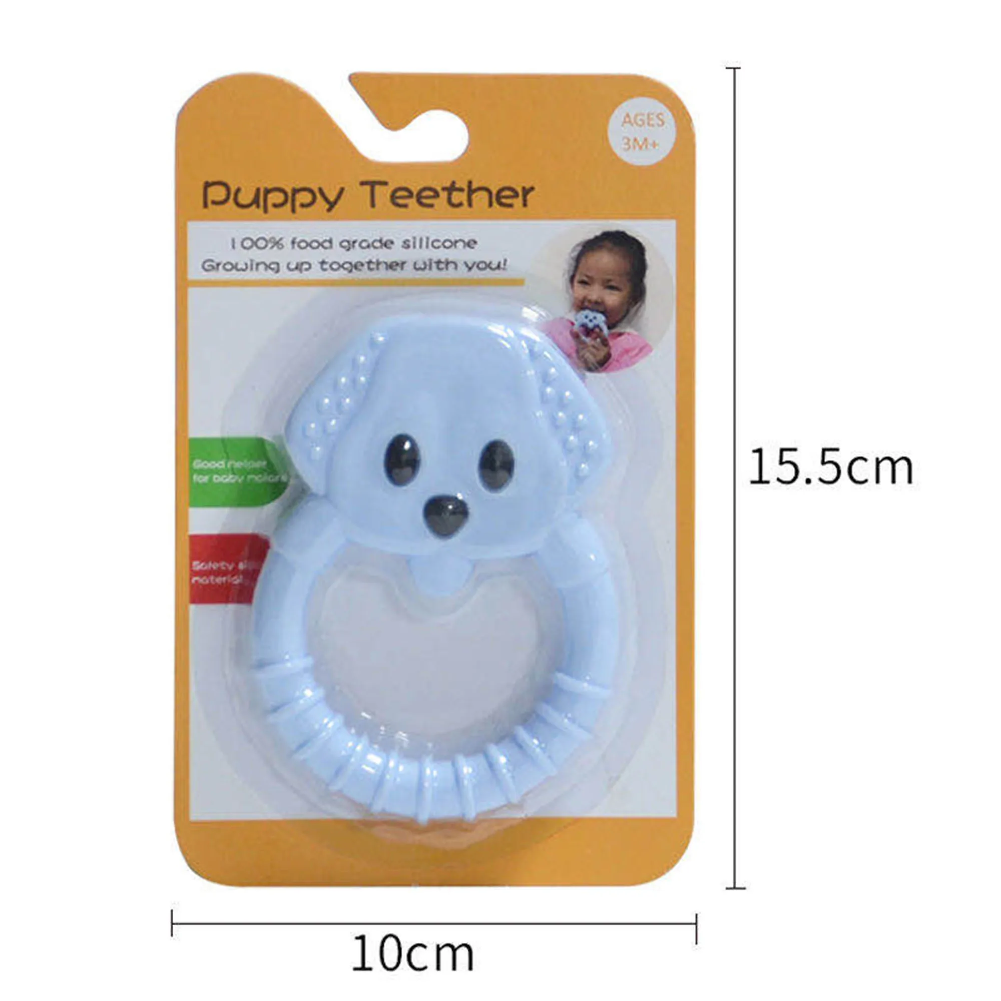 Hot sale Safety Squeaky Baby teether Chew Toy in natural rubber silicon