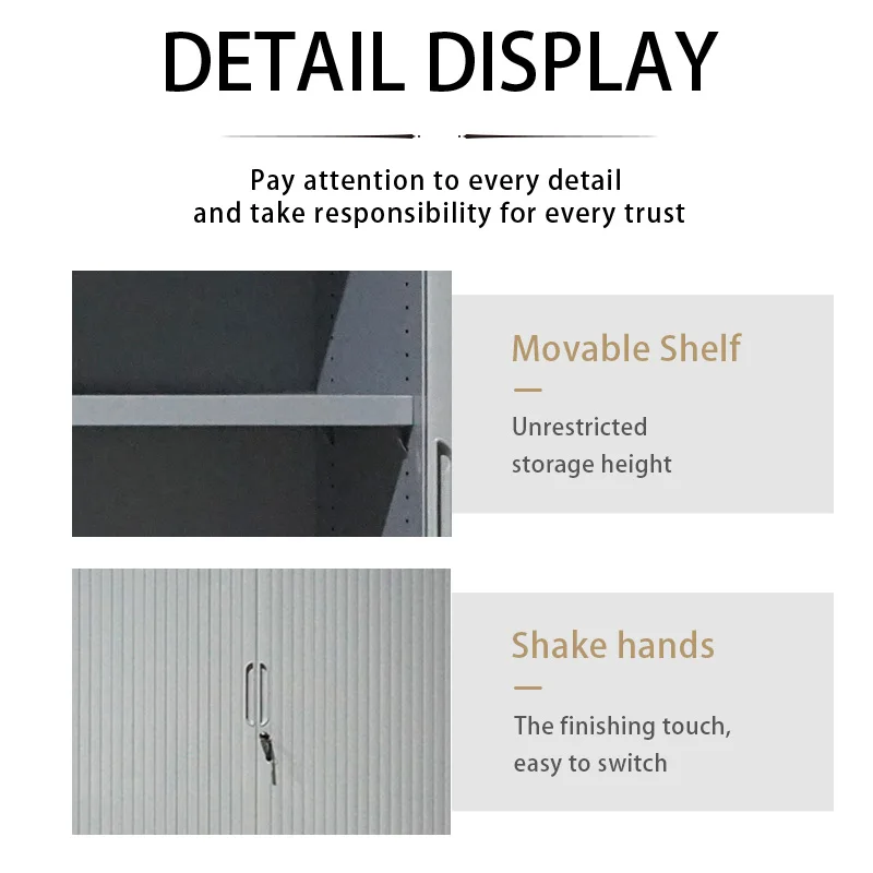 2 Rolling Tambour Door Cupboard Big Storage Space Steel Tambour File Cabinet Office Cabinet On Sale