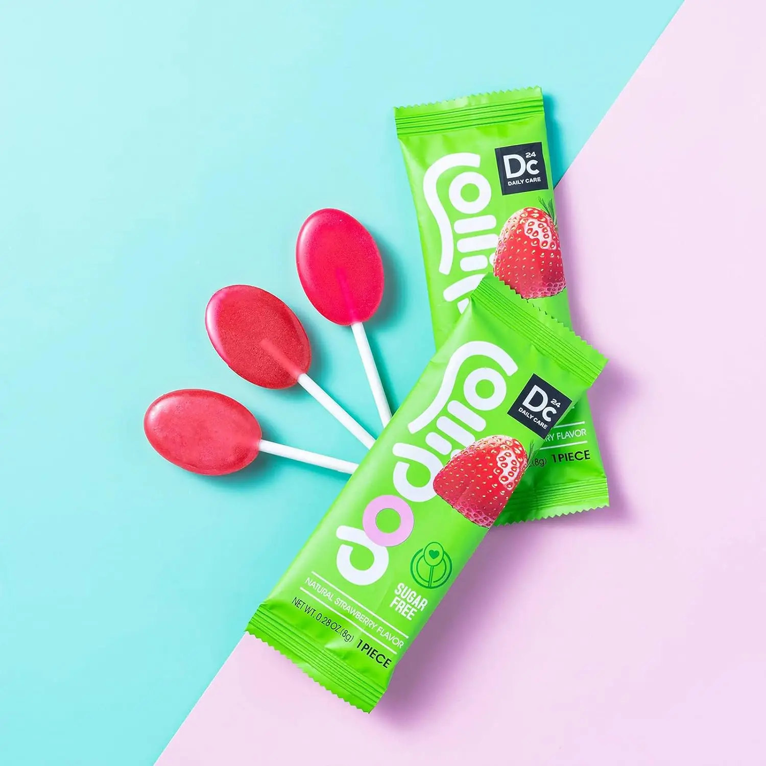 8g one pcs natural color and flavor Vitamin C kids lollipop lollipop natural strawberry sweet lollipop