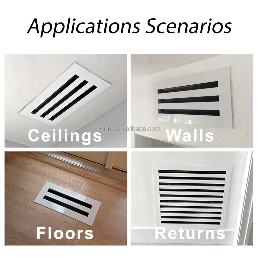 10x10 Standard Linear Slot Diffuser with AC Cover Registers & Grilles Product