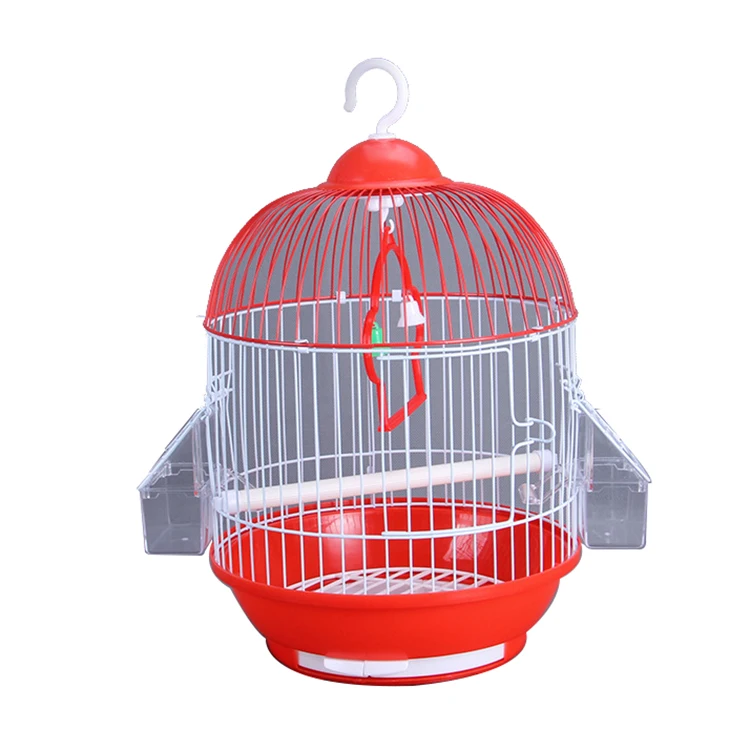 Best Small Parrot Canaries Pearl Birds Metal Pet Wire Feeding Cage in China for Indoor Outdoor Travel with Hook Loop Tray Feeder