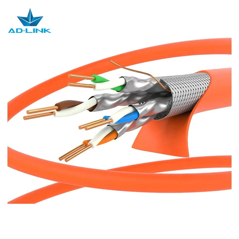 high speed cat 7 cable s/ftp solid stranded network cable 1000ft