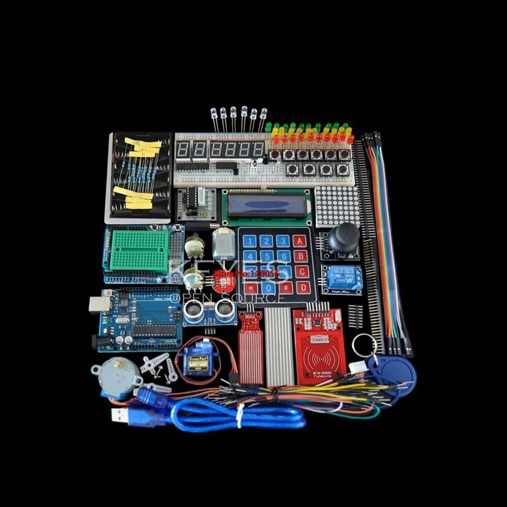Starter Kit for Arduino Uno R3 Breadboard and holder Step Motor Servo 1602 LCD   jumper Wire