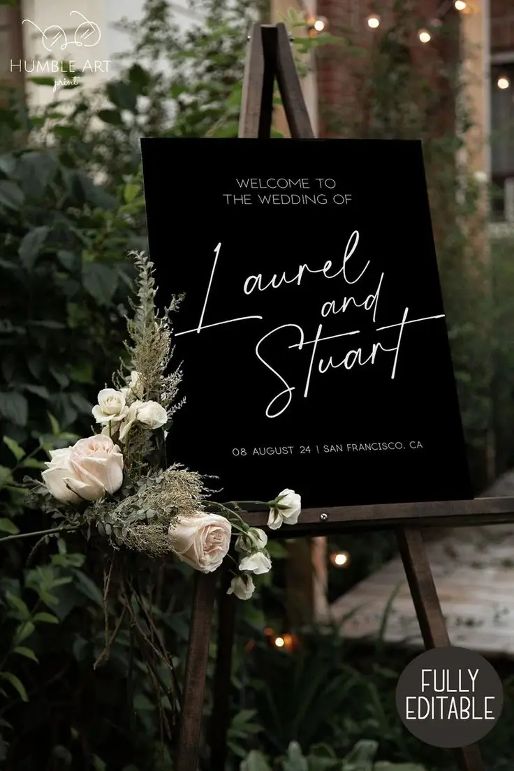 Custom Arched Bar Wedding Welcome Sign Board Minimalist Wedding Clear Black Acrylic Signs Frosted Acrylic Photo Personalized