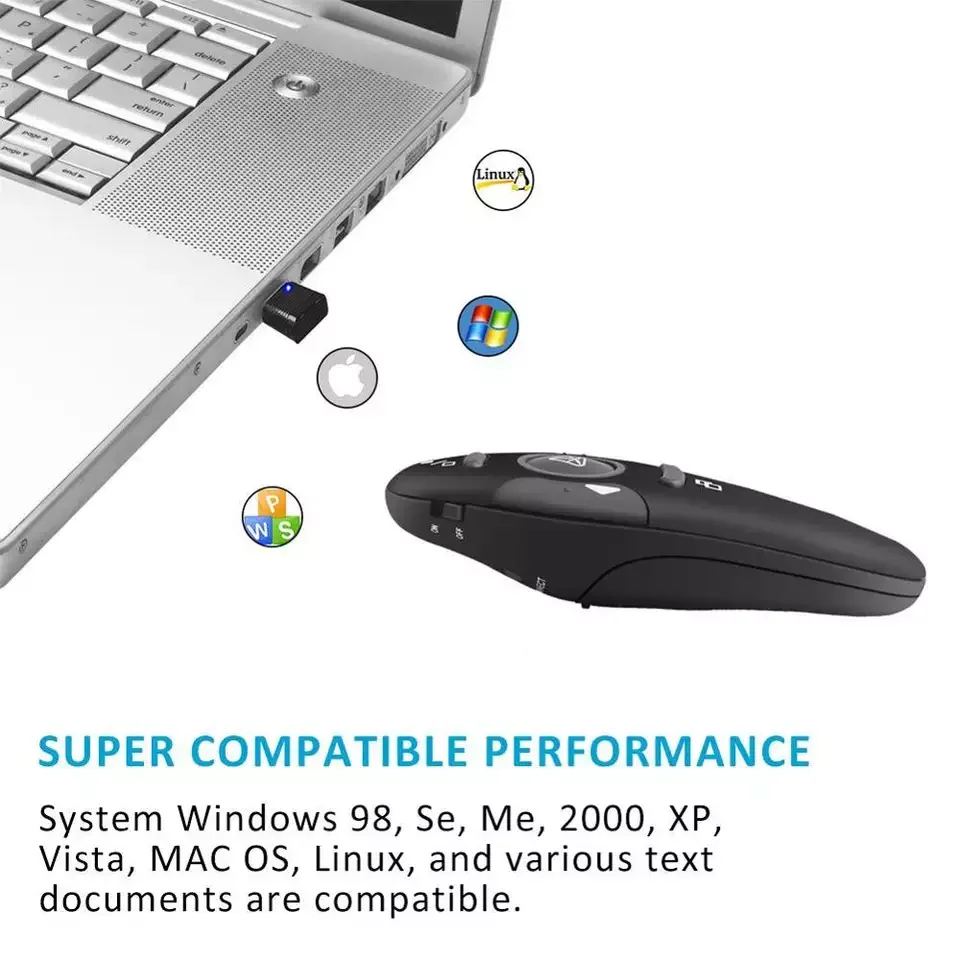 2.4GHz Wireless USB Powerpoint Presentation PPT Flip Pen Pointer Clicker Presenter with Red Light Remote Control for Teacher hot