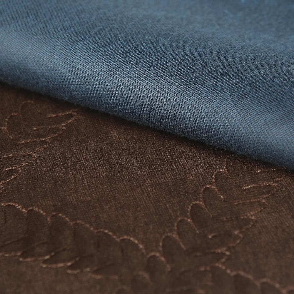 Wholesale 100% polyester upholstery  sofa fabric embossed print super soft velvet fabric for home deco