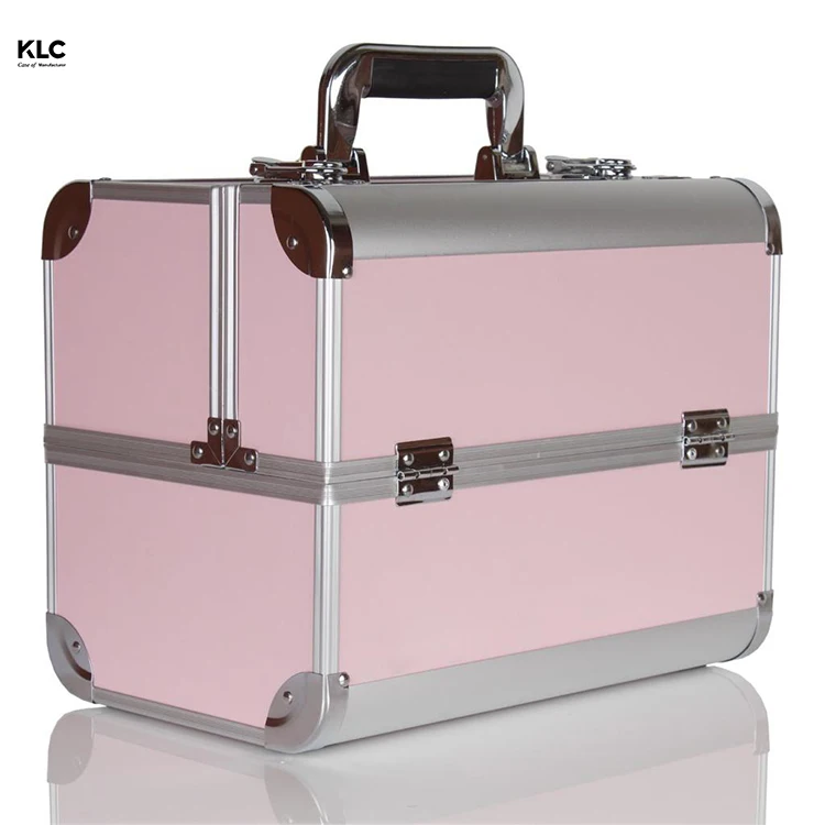 Professional Makeup Artist Organizer Heavy Duty Travel Case With Four Extendable Easy Clean Trays and Key