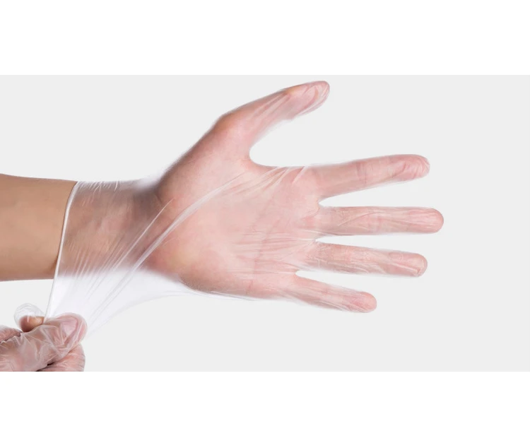 China Cheap Great Large stock 100pcs per Box Clear Transparent Soft Food Grade Vinyl Power Free PVC  Gloves