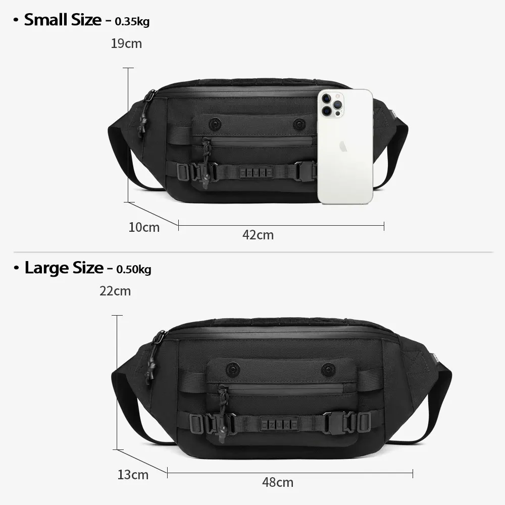 Ozuko 9681 Sling Bag for Men Crossbody Sling Backpack Travel Hiking Chest Bag Daypack Compatible IPad Mini