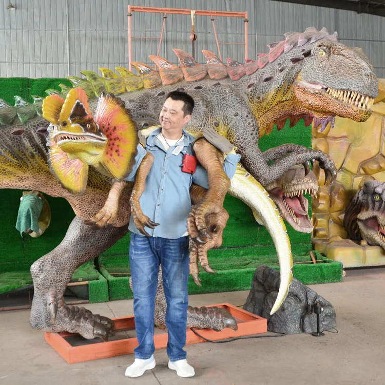 A hand puppet placed on the shoulder