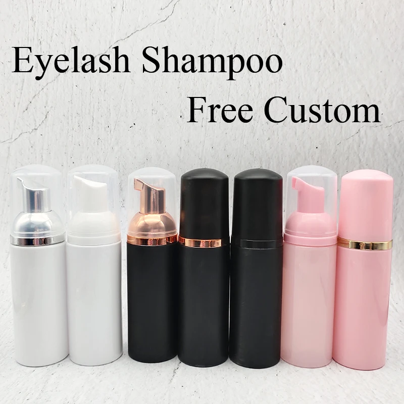clear strawberry vegan box for lash shampoo brush with stand 60ml bottles gel blank lashes shampoo kit