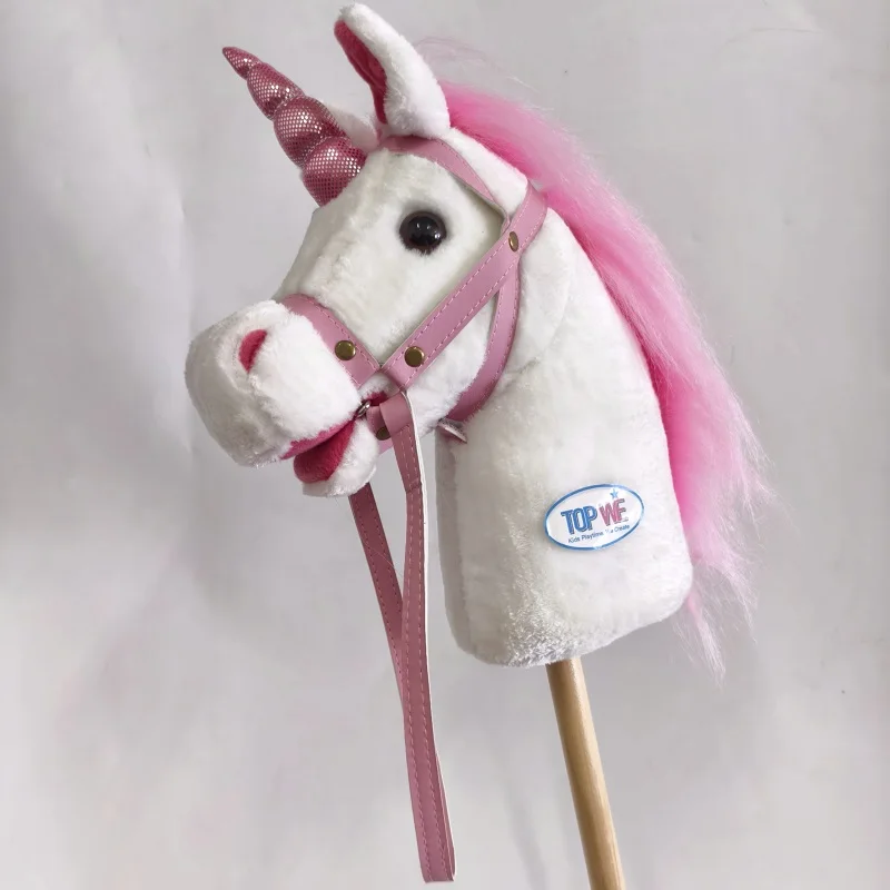 plush hobby unicorn stick on the showing platform