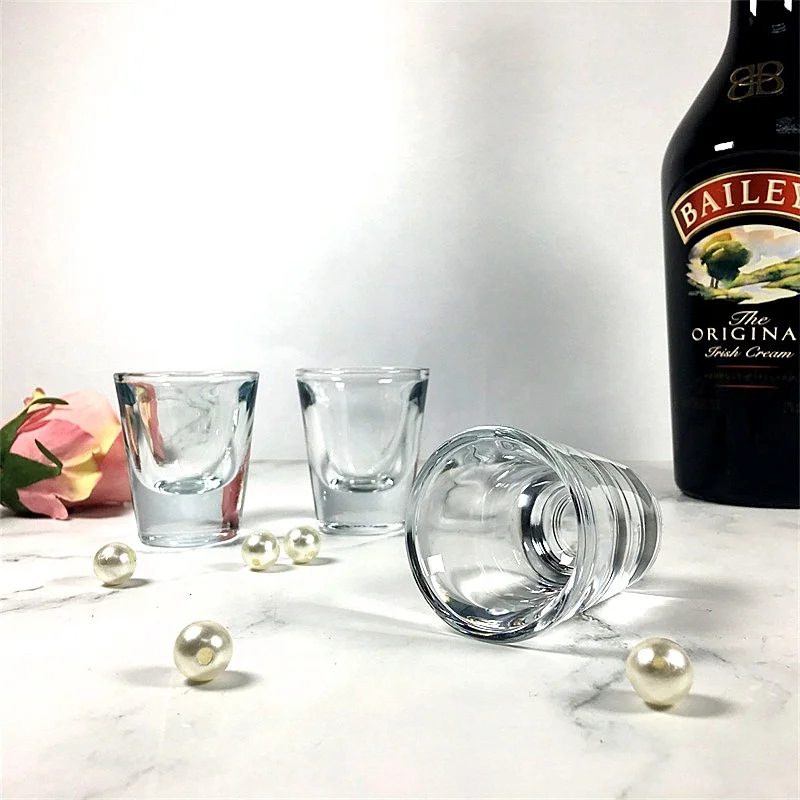 60ml small size double shot glass for coffee liqueur with nail shape bottom cheap price small spirit glass tumbler for home