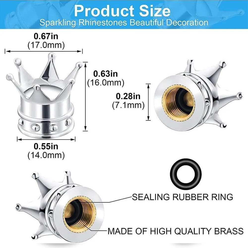 IRONDONKEY Cute Crown Series Valve Cap General Motors Tire Dust Cap Universal Bicycle Motor Vehicle Auto Dust Cover Wholesale