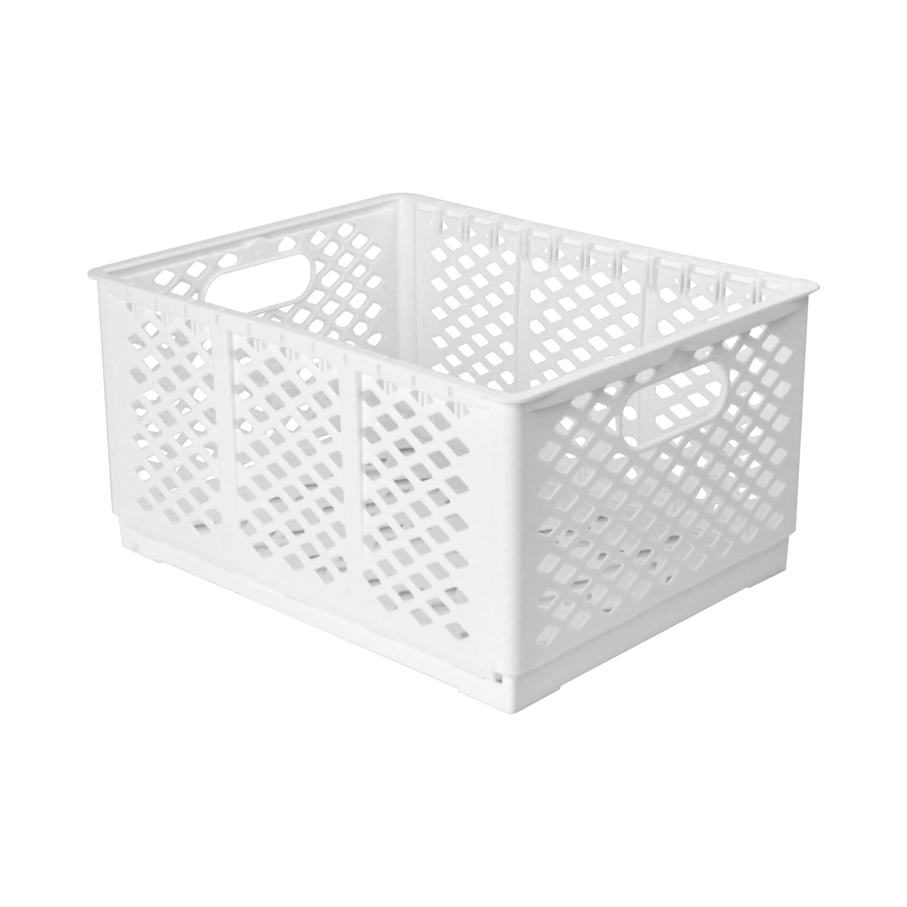 Bathroom Folding Storage Box No Dividers Storage Basket Collapsible For Clothes With Handle