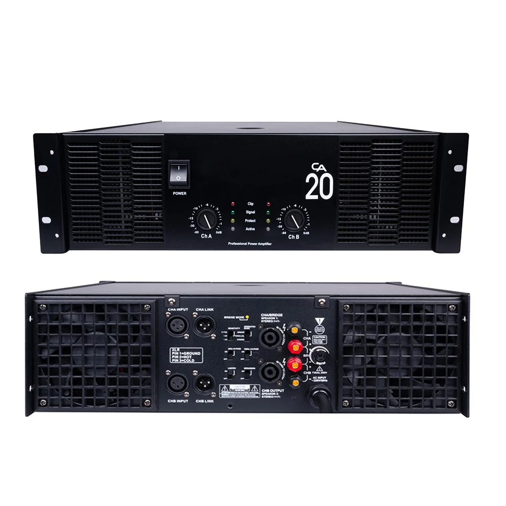 CA20 Hot sales 2*1300 W Class H Audio Power Amplifier 2 Channel DJ High Power Amplifier For Performance