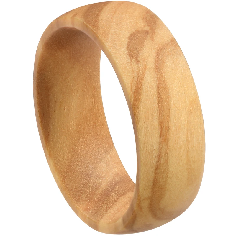 Olive wood wooden finger ring for men decoration band