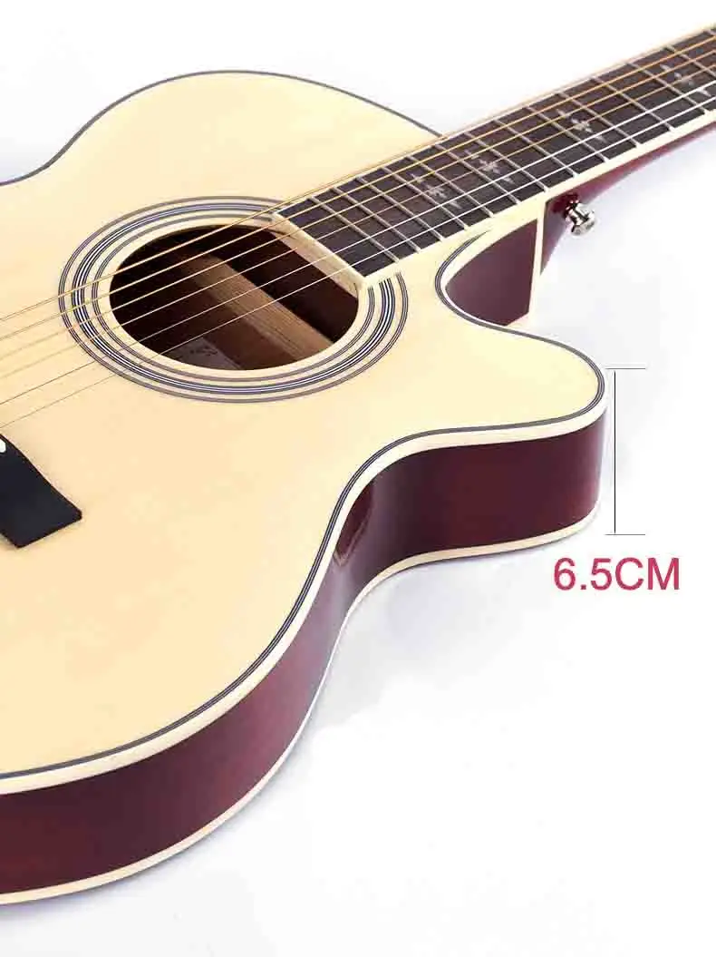 Direct factory wholesale price  music 40 inch slim acoustic guitar think body acoustic guitarra spruce top sapele back